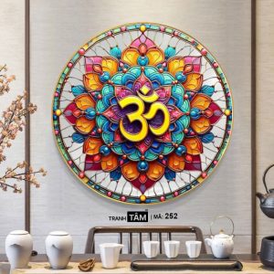 Alternative view of Chữ "Om Mani Padme Hum" | Tranh hộp đèn cao cấp | Mã tranh 252 | Tranh TÂM