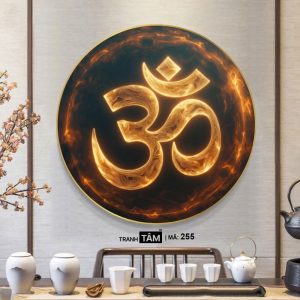 Alternative view of Chữ "Om Mani Padme Hum" | Tranh hộp đèn cao cấp | Mã tranh 255 | Tranh TÂM