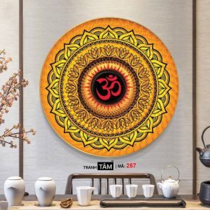 Alternative view of Chữ "Om Mani Padme Hum" | Tranh hộp đèn cao cấp | Mã tranh 257 | Tranh TÂM