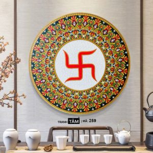 Alternative view of Chữ "Vạn 卍" | Tranh hộp đèn cao cấp | Mã tranh 259 | Tranh TÂM