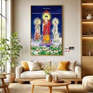 Tây Phương Tam Thánh | Tranh hộp đèn cao cấp | Mã tranh 26 | Tranh TÂM - Ảnh 4