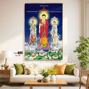 Tây Phương Tam Thánh | Tranh hộp đèn cao cấp | Mã tranh 26 | Tranh TÂM - Ảnh 5
