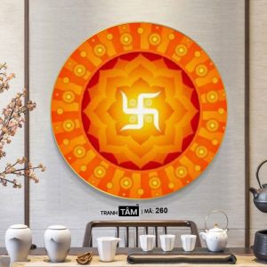 Alternative view of Chữ "Vạn 卍" | Tranh hộp đèn cao cấp | Mã tranh 260 | Tranh TÂM
