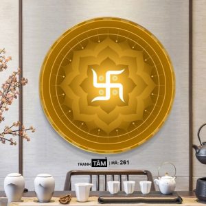 Alternative view of Chữ "Vạn 卍" | Tranh hộp đèn cao cấp | Mã tranh 261 | Tranh TÂM