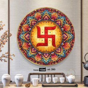 Alternative view of Chữ "Vạn 卍" | Tranh hộp đèn cao cấp | Mã tranh 263 | Tranh TÂM