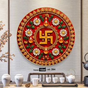 Alternative view of Chữ "Vạn 卍" | Tranh hộp đèn cao cấp | Mã tranh 264 | Tranh TÂM
