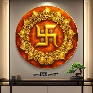 Chữ "Vạn 卍" | Tranh hộp đèn cao cấp | Mã tranh 267 | Tranh TÂM - Ảnh 4