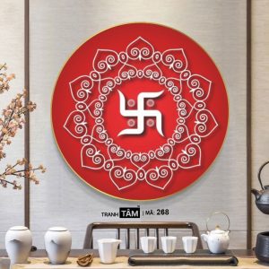 Alternative view of Chữ "Vạn 卍" | Tranh hộp đèn cao cấp | Mã tranh 268 | Tranh TÂM