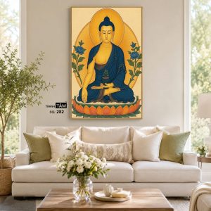 Phật Dược Sư (Dược Sư Lưu Ly Quang Như Lai) | Tranh hộp đèn cao cấp | Mã tranh 282 | Tranh TÂM - Ảnh 4