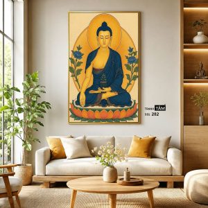 Phật Dược Sư (Dược Sư Lưu Ly Quang Như Lai) | Tranh hộp đèn cao cấp | Mã tranh 282 | Tranh TÂM - Ảnh 3