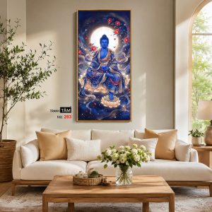 Phật Dược Sư (Dược Sư Lưu Ly Quang Như Lai) | Tranh hộp đèn cao cấp | Mã tranh 283 | Tranh TÂM - Ảnh 4
