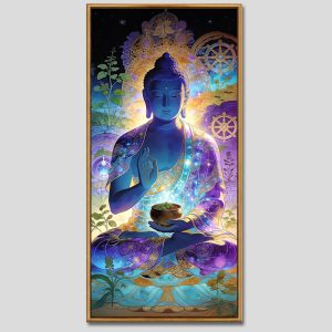 Phật Dược Sư (Dược Sư Lưu Ly Quang Như Lai) | Tranh hộp đèn cao cấp | Mã tranh 284 | Tranh TÂM