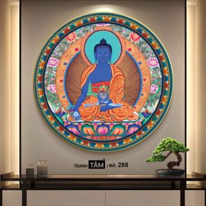 Phật Dược Sư (Dược Sư Lưu Ly Quang Như Lai) | Tranh hộp đèn cao cấp | Mã tranh 288 | Tranh TÂM - Ảnh 4