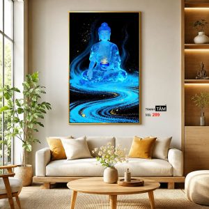 Phật Dược Sư (Dược Sư Lưu Ly Quang Như Lai) | Tranh hộp đèn cao cấp | Mã tranh 289 | Tranh TÂM - Ảnh 3