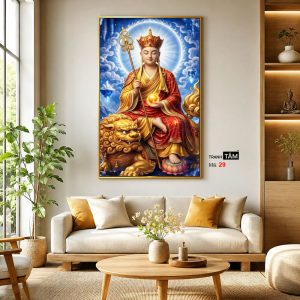 Địa Tạng Vương Bồ Tát | Tranh hộp đèn cao cấp | Mã tranh 29 | Tranh TÂM - Ảnh 3