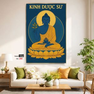 Alternative view of Phật Dược Sư (Dược Sư Lưu Ly Quang Như Lai) | Tranh hộp đèn cao cấp | Mã tranh 290 | Tranh TÂM