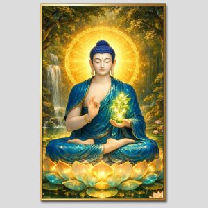 Phật Dược Sư (Dược Sư Lưu Ly Quang Như Lai) | Tranh hộp đèn cao cấp | Mã tranh 291 | Tranh TÂM