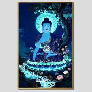 Phật Dược Sư (Dược Sư Lưu Ly Quang Như Lai) | Tranh hộp đèn cao cấp | Mã tranh 294 | Tranh TÂM