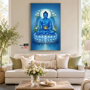 Phật Dược Sư (Dược Sư Lưu Ly Quang Như Lai) | Tranh hộp đèn cao cấp | Mã tranh 295 | Tranh TÂM - Ảnh 4