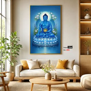 Phật Dược Sư (Dược Sư Lưu Ly Quang Như Lai) | Tranh hộp đèn cao cấp | Mã tranh 295 | Tranh TÂM - Ảnh 3