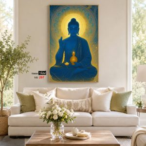 Phật Dược Sư (Dược Sư Lưu Ly Quang Như Lai) | Tranh hộp đèn cao cấp | Mã tranh 297 | Tranh TÂM - Ảnh 4