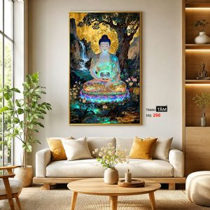 Phật Dược Sư (Dược Sư Lưu Ly Quang Như Lai) | Tranh hộp đèn cao cấp | Mã tranh 298 | Tranh TÂM - Ảnh 3