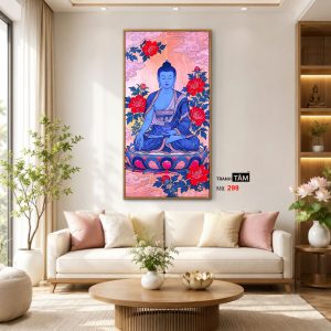 Phật Dược Sư (Dược Sư Lưu Ly Quang Như Lai) | Tranh hộp đèn cao cấp | Mã tranh 299 | Tranh TÂM - Ảnh 5