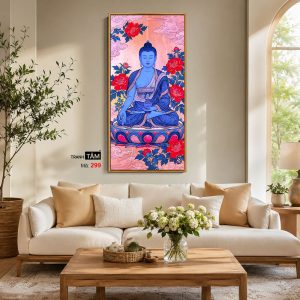 Phật Dược Sư (Dược Sư Lưu Ly Quang Như Lai) | Tranh hộp đèn cao cấp | Mã tranh 299 | Tranh TÂM - Ảnh 4