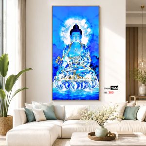 Alternative view of Phật Dược Sư (Dược Sư Lưu Ly Quang Như Lai) | Tranh hộp đèn cao cấp | Mã tranh 300 | Tranh TÂM