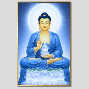 Phật Dược Sư (Dược Sư Lưu Ly Quang Như Lai) | Tranh hộp đèn cao cấp | Mã tranh 304 | Tranh TÂM