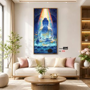 Phật Dược Sư (Dược Sư Lưu Ly Quang Như Lai) | Tranh hộp đèn cao cấp | Mã tranh 310 | Tranh TÂM - Ảnh 5