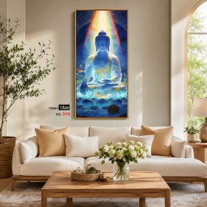 Phật Dược Sư (Dược Sư Lưu Ly Quang Như Lai) | Tranh hộp đèn cao cấp | Mã tranh 310 | Tranh TÂM - Ảnh 4