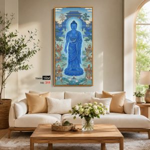 Phật Dược Sư (Dược Sư Lưu Ly Quang Như Lai) | Tranh hộp đèn cao cấp | Mã tranh 311 | Tranh TÂM - Ảnh 4
