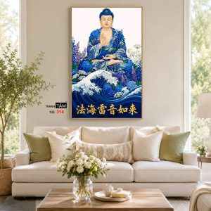 Phật Dược Sư (Dược Sư Lưu Ly Quang Như Lai) | Tranh hộp đèn cao cấp | Mã tranh 314 | Tranh TÂM - Ảnh 4