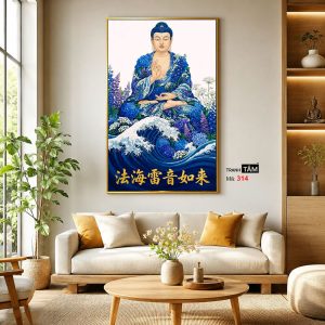 Phật Dược Sư (Dược Sư Lưu Ly Quang Như Lai) | Tranh hộp đèn cao cấp | Mã tranh 314 | Tranh TÂM - Ảnh 3