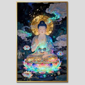 Phật Dược Sư (Dược Sư Lưu Ly Quang Như Lai) | Tranh hộp đèn cao cấp | Mã tranh 315 | Tranh TÂM