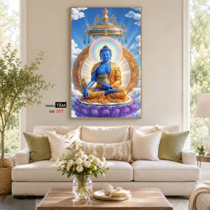 Phật Dược Sư (Dược Sư Lưu Ly Quang Như Lai) | Tranh hộp đèn cao cấp | Mã tranh 317 | Tranh TÂM - Ảnh 4
