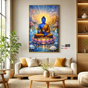 Phật Dược Sư (Dược Sư Lưu Ly Quang Như Lai) | Tranh hộp đèn cao cấp | Mã tranh 319 | Tranh TÂM - Ảnh 3