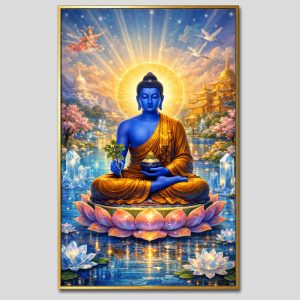 Phật Dược Sư (Dược Sư Lưu Ly Quang Như Lai) | Tranh hộp đèn cao cấp | Mã tranh 319 | Tranh TÂM
