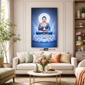 Phật Dược Sư (Dược Sư Lưu Ly Quang Như Lai) | Tranh hộp đèn cao cấp | Mã tranh 320 | Tranh TÂM - Ảnh 5
