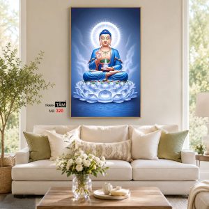 Phật Dược Sư (Dược Sư Lưu Ly Quang Như Lai) | Tranh hộp đèn cao cấp | Mã tranh 320 | Tranh TÂM - Ảnh 4
