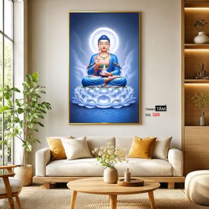 Phật Dược Sư (Dược Sư Lưu Ly Quang Như Lai) | Tranh hộp đèn cao cấp | Mã tranh 320 | Tranh TÂM - Ảnh 3