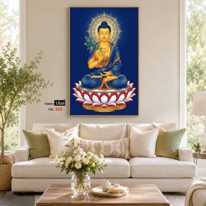 Phật Dược Sư (Dược Sư Lưu Ly Quang Như Lai) | Tranh hộp đèn cao cấp | Mã tranh 323 | Tranh TÂM - Ảnh 5