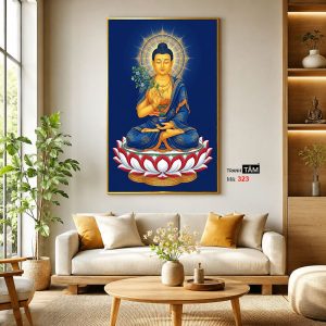 Phật Dược Sư (Dược Sư Lưu Ly Quang Như Lai) | Tranh hộp đèn cao cấp | Mã tranh 323 | Tranh TÂM - Ảnh 3
