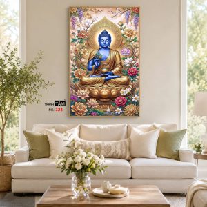 Phật Dược Sư (Dược Sư Lưu Ly Quang Như Lai) | Tranh hộp đèn cao cấp | Mã tranh 324 | Tranh TÂM - Ảnh 4