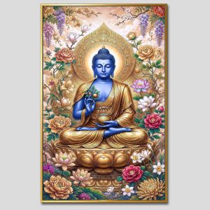 Phật Dược Sư (Dược Sư Lưu Ly Quang Như Lai) | Tranh hộp đèn cao cấp | Mã tranh 324 | Tranh TÂM