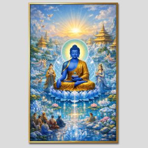 Phật Dược Sư (Dược Sư Lưu Ly Quang Như Lai) | Tranh hộp đèn cao cấp | Mã tranh 325 | Tranh TÂM
