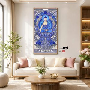 Phật Dược Sư (Dược Sư Lưu Ly Quang Như Lai) | Tranh hộp đèn cao cấp | Mã tranh 326 | Tranh TÂM - Ảnh 5