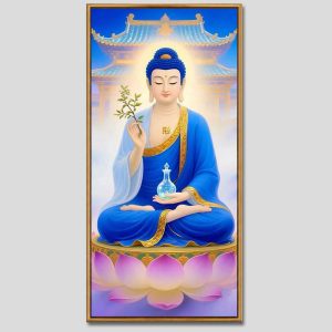 Phật Dược Sư (Dược Sư Lưu Ly Quang Như Lai) | Tranh hộp đèn cao cấp | Mã tranh 327 | Tranh TÂM
