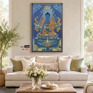 Phật Dược Sư (Dược Sư Lưu Ly Quang Như Lai) | Tranh hộp đèn cao cấp | Mã tranh 329 | Tranh TÂM - Ảnh 4